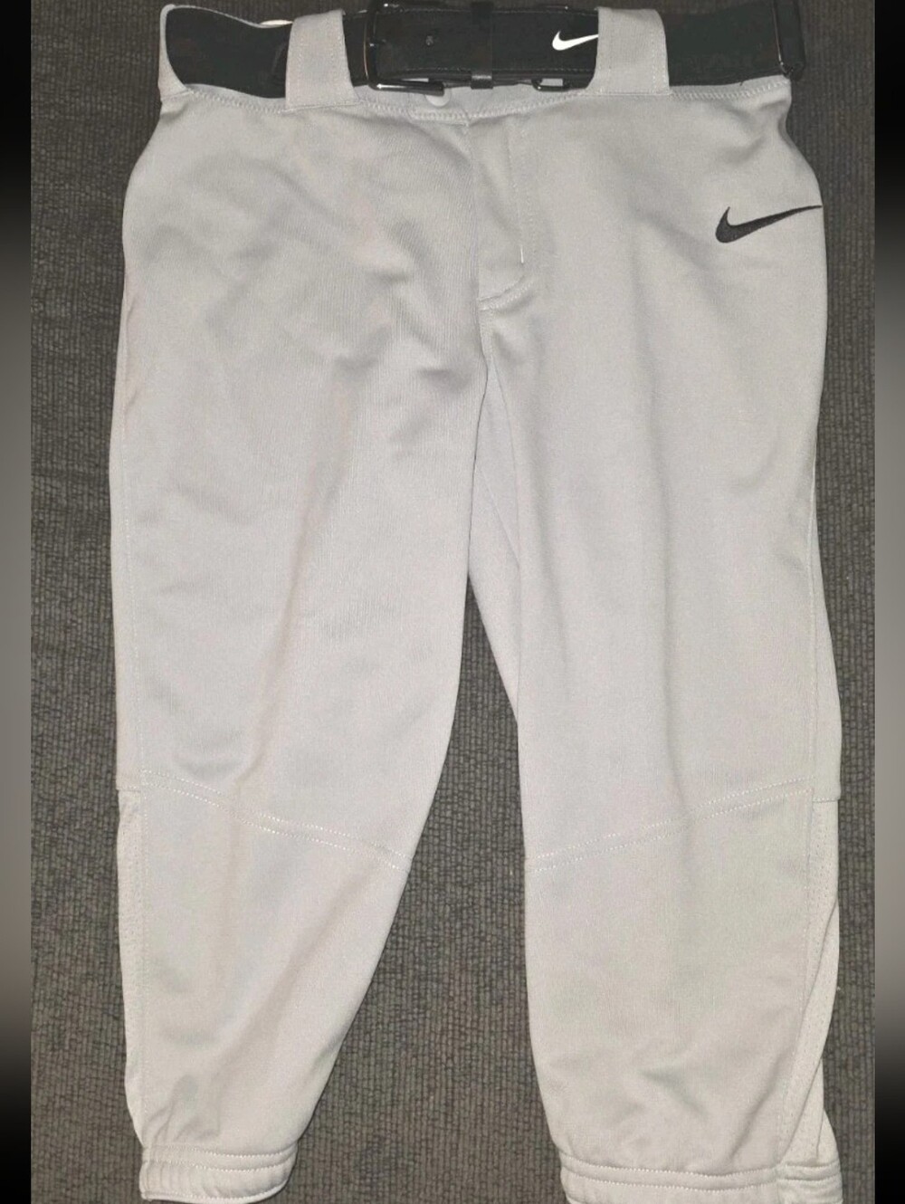 NWT Nike Vapor Select Baseball Pants Boys Size M Solid Grey with Belt